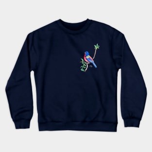 Watercolor Painted Bunting Crewneck Sweatshirt